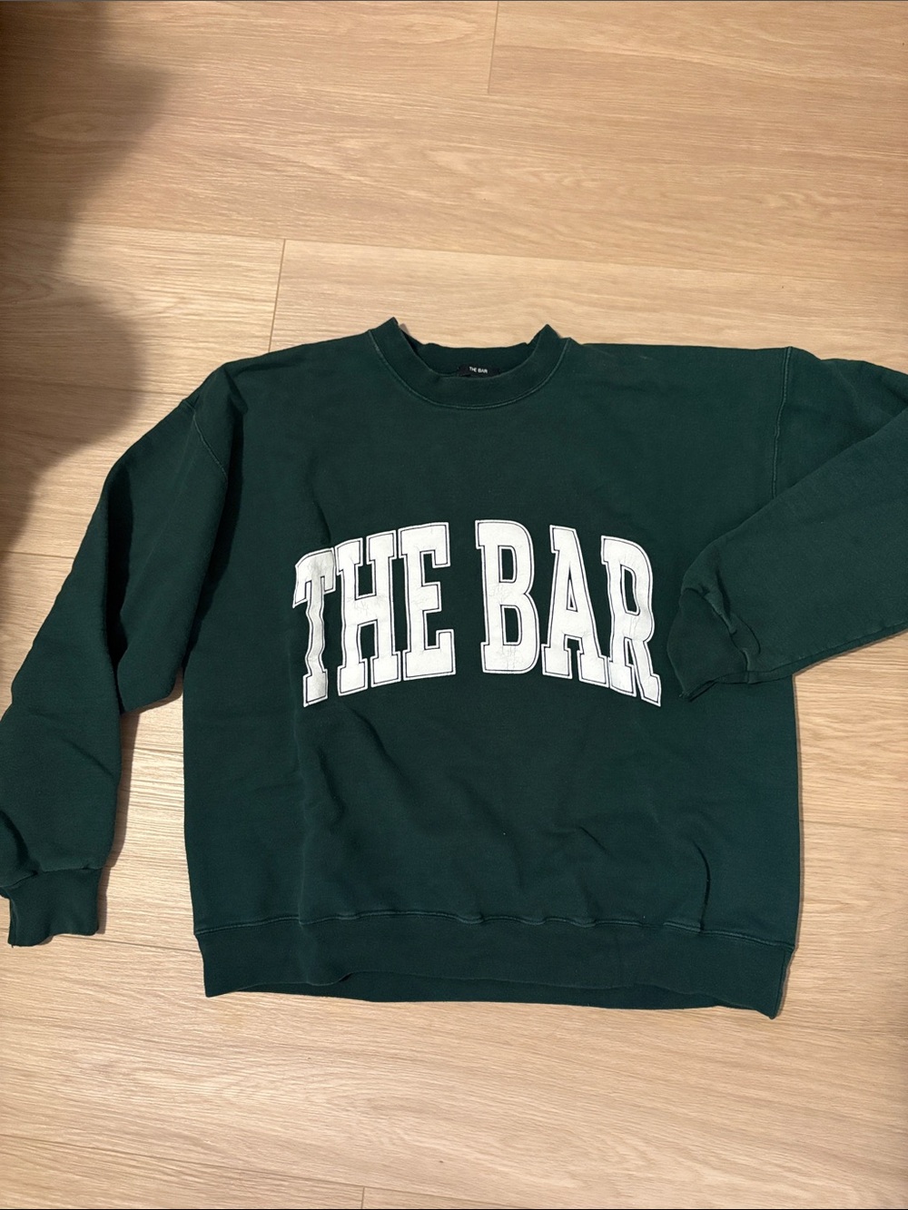 Oversized ‘THE BAR’ Dark Green Crewneck